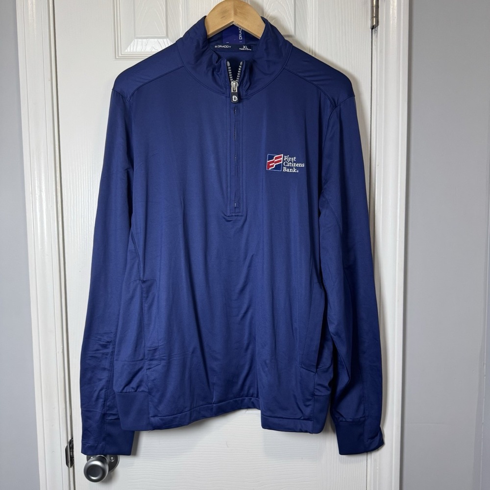 NWT B. Draddy Blair Mens Half Zip Golf Pullover Navy Regal Blue Citizens Bank